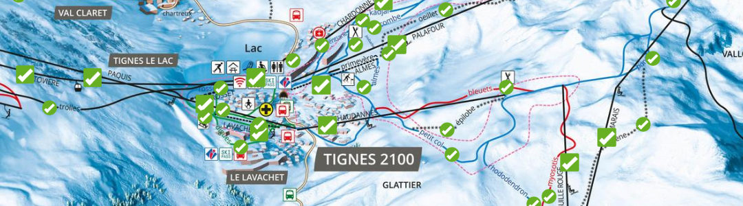 Plan des pistes à Tignes